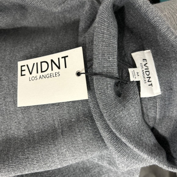 Evidnt NWT Mock Turtleneck Knit Sweater Top Medium Heather Gray Cut Sleeve - Picture 8 of 8